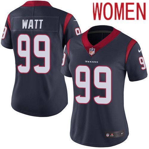 Women Houston Texans #99 J.J. Watt Navy Blue Nike Vapor Limited NFL Jersey
